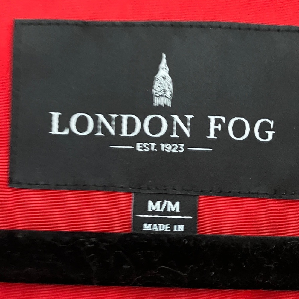 London Fog Bright Red Trench Coat with Belt - Picture 2 of 6